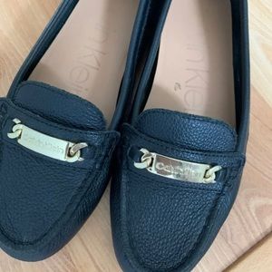 Calvin Klein Faux Leather Loafers Black
